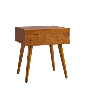 Hulala Home Jacob Mid-Century Modern End Table with Flared Legs