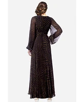 ONE33 Social Women's The Kennedy Long Sleeve Pleated Gown