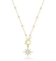 Rachel Zoe 14K Gold Sterling Silver Starburst Necklace With Toggle Clasp