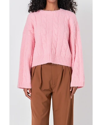 endless rose Women's Cable Knit Sweater