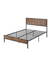 gaomon Bed Frame With Headboard And Footboard, Metal Bed Frame With 14 Heavy Duty Steel Slats, Metal Full Bed Frame, Under-Bed Storage, No Box Spring