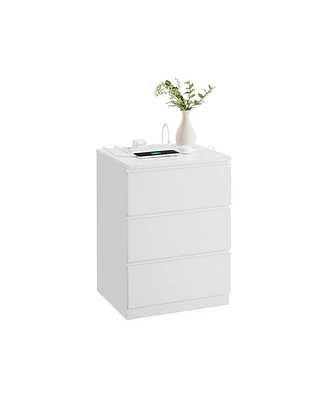 Slickblue Nightstand with Charging Station for Convenient Power Access and Sleek Design