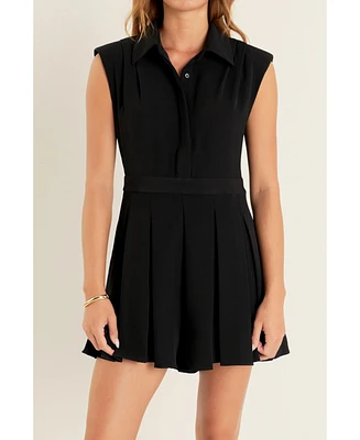 English Factory Women's Pleated Romper