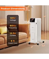Costway 1500W Oil Filled Radiator Heater with Remote Control 3 Modes 24H Timer Indoor