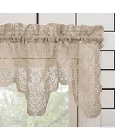 No. 918 Alison Floral Lace Sheer Rod Pocket Kitchen Curtain Valance