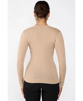 Jennie Liu Women's Tissue Weight Cashmere Silk Rib-knit Crewneck Sweater