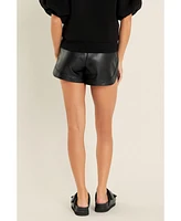 Grey Lab Women's Leather Shorts