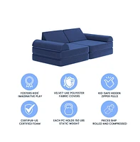 Emma+Oliver Conner Modular Play Couch For Kids With Convertible 6-Piece Design And Soft Foam Cushions