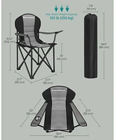 Slickblue Heavy Duty Folding Camping Chair with Comfortable Sponge Seat and Cup Holder