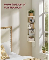 Slickblue Corner Shelf, 5-tier Floating Wall Shelf With Zigzag Design, Bookshelf