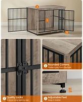 Slickblue Modern Dog Crate Furniture and Side End Table for Indoor Dogs up to 70 lbs