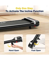Redliro Walking Pad with Incline Under Desk Treadmill 1 Step Adjust Incline Treadmill for Home Office Portable for Walking Jogging