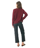 Paneros Clothing Women's Cotton Sloane Crewneck Pullover Sweater Burgundy