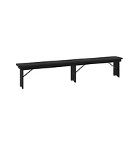 Merrick Lane Tinsley 96" X 12" Solid Pine Folding Farmhouse Style Bench