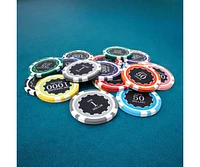 Slickblue 25-Pack Poker Chips - High-Quality Clay Composite, $50 Value for Card Games & Tournaments