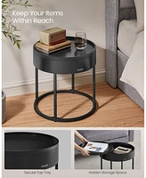 Slickblue Round Coffee Tables Set of 2 Modern Nesting with Hidden Storage and Top Tray for Living Room, Bedroom, Office