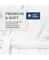 Ben Kaufman Hooded Velour Robe - Unisex Cotton Kimono Bathrobe for Men & Women, Luxury Hotel Spa Soft Plush & Lightweight - 1PK