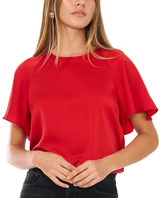 1.state Women's Crewneck Raglan-Sleeve Blouse