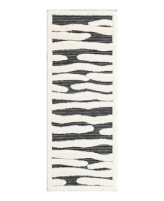 Bayshore Home Textured Tones Lines 2'x5'1" Runner Area Rug