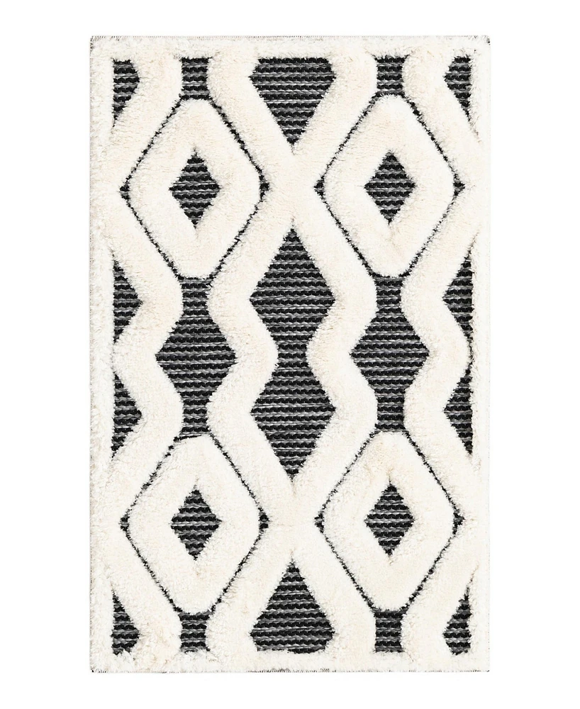 Bayshore Home Textured Tones Trellis 2'x3'1" Area Rug