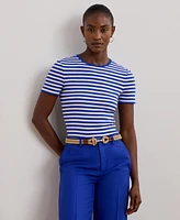 Lauren Ralph Lauren Women's Striped Stretch Cotton Crewneck Tee
