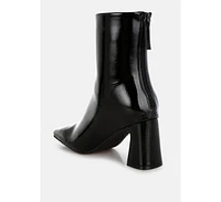 London Rag Kostaka Patent Square Toe Ankle Boots