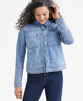 Style & Co Plus Button-Front Denim Jacket, Exclusively at Macy's