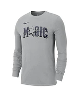 Nike Men's Silver Orlando Magic 2024/25 City Edition Essential Logo Long Sleeve T-Shirt