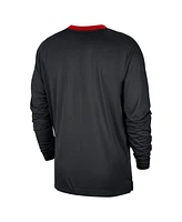 Nike Men's Black/Red Houston Rockets 2024/25 City Edition Authentic Pregame Performance Long Sleeve Shooting T-Shirt