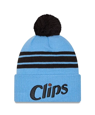 New Era Men's Blue La Clippers 2024/25 City Edition Cuffed Knit Hat with Pom