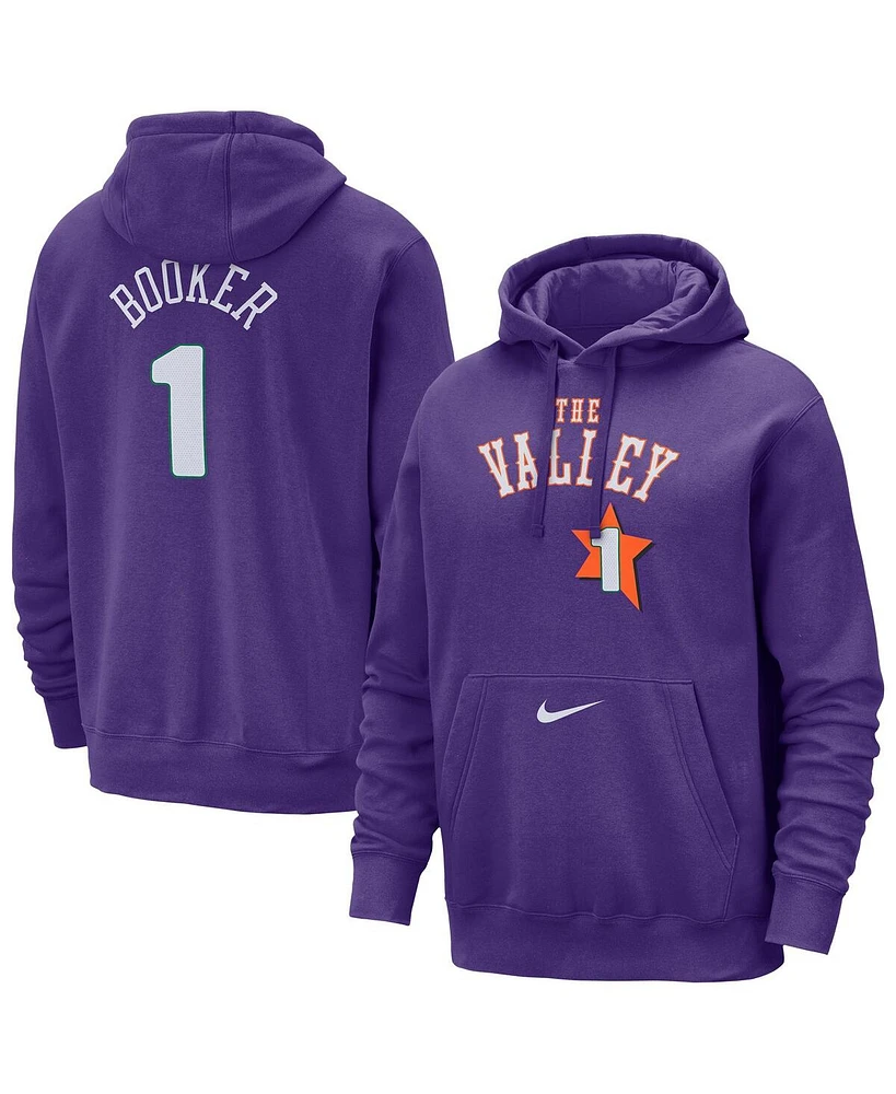 Nike Men's Devin Booker Purple Phoenix Suns 2024/25 City Edition Name Number Pullover Hoodie