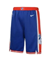 Nike Big Boys and Girls Blue Sacramento Kings 2024/25 City Edition Swingman Performance Shorts