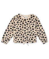 Speechless Big Girls Furry Cheetah Crewneck Sweatshirt