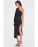 ONE33 Social Women's The Elana One-Shoulder Midi Cocktail Dress