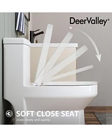 DeerValley Liberty Compact Toilets One-Piece Toilet With High-Efficiency Flush Round Toilet for Space-Saving Floor Mounted (Seat Included)