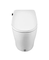 DeerValley Smart Toilet with Bidet Wash Auto Sensor Flush Kick Flush Heated Seat Warm Wash(Remote Included)