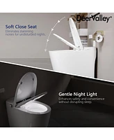 DeerValley Smart Toilet Elongated Modren Bidet Toilet with Auto/Blackout Flush, Heated Seat, Warm Wash, Dryer