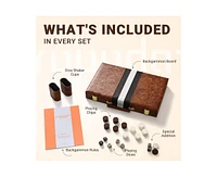 ropoda Backgammon Board Game Set (15 Inches) for Adults and Kids - Classic Board Strategy Game