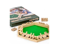 ropoda Shut The Box Game, Upgraded 1-6 Player Wooden Board Games for Adult and Kids, Shut The Box Dice Game