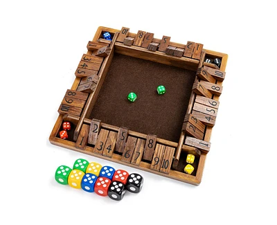 ropoda Inches 4-Way Shut The Box Dice Board Game (2-4 Players) for Kids & Adults