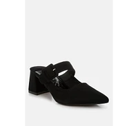 London Rag Amapola Buckle Strap Detail Microfiber Mules