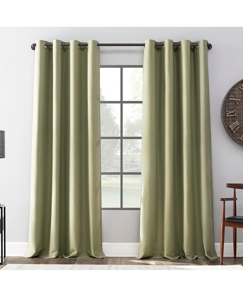 Archaeo Linen Blend Blackout Grommet Top Curtain