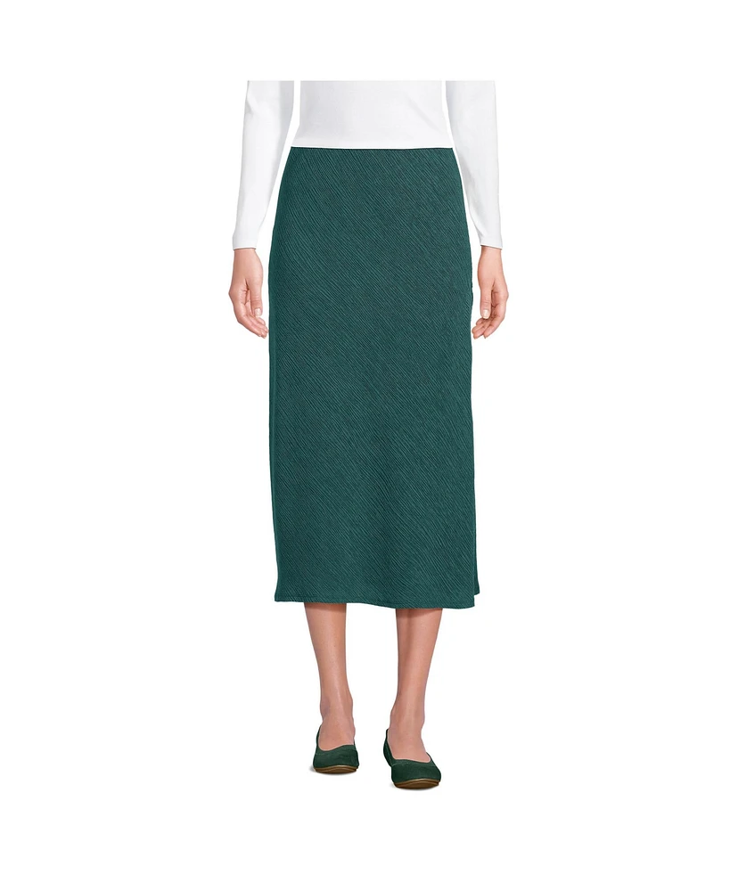Lands' End Women's Crinkle Midi Skirt