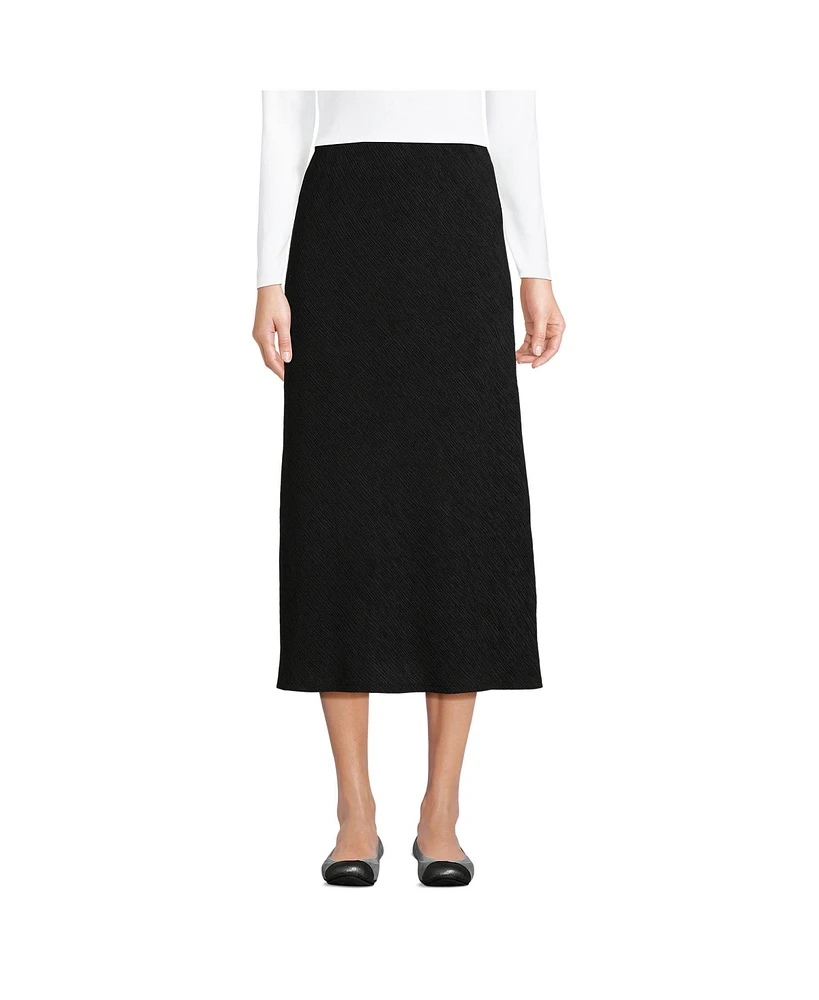 Lands' End Women's Crinkle Midi Skirt