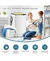 Gouun 7.7 lbs Full-Automatic Washing Machine with Washer & Spinner, Germicidal Function