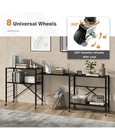 Gouun 5-Tier Adjustable Shelves with Wheels for Garage Kitchen Balcony