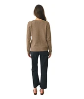 Paneros Clothing Women's Cotton Sloane Crewneck Pullover Sweater Mocha