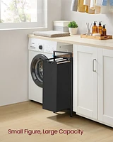 Slickblue Laundry Hamper with Top Shelf, Pull-Out Bags & Metal Frame, 2 Removable Oxford Fabric Baskets