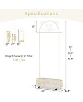 Gouun Kid Clothes Rack with 3 Adjustable Heights and Wheels
