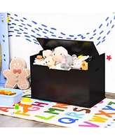 Gouun Kids Toy Wooden Flip-top Storage Box Chest Bench with Cushion Hinge